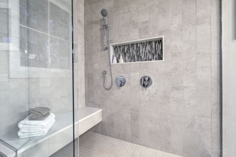 Sleek Shower with Built-in Bench